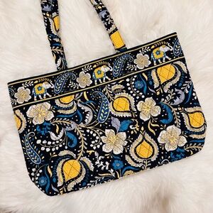 Vera Bradley Ella blue elephant travel shoulder bag floral hippie boho purse